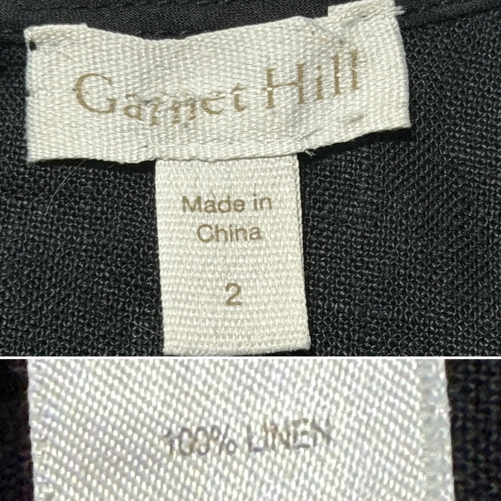 Garnet‎ Hill Linen Fringe Hem Sleeveless Dress Coastal Minimalist Quiet Luxury 2 - Picture 5 of 8